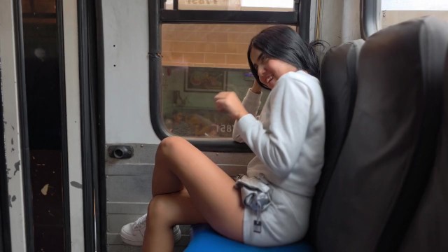 She Sucks My Dick On A Public Bus And Then We Earn At A Hotel.